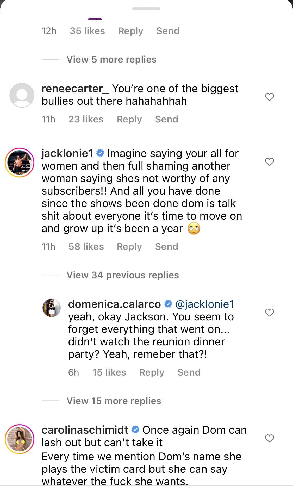 Dom responds to Jackson