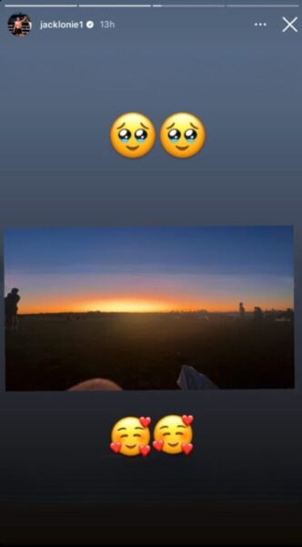 Jackson posted a photo of the sunset