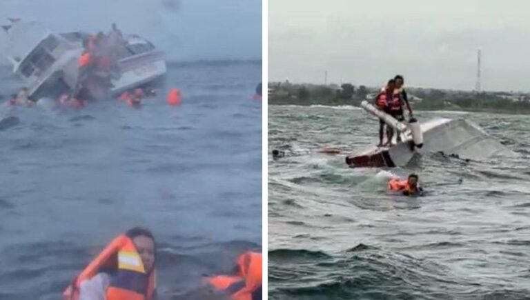 A boat in Bali has capsized