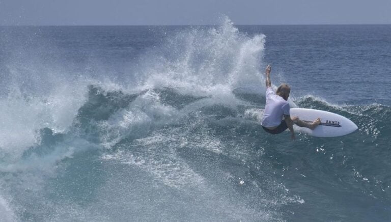 Australian man Blake Johnston surfing