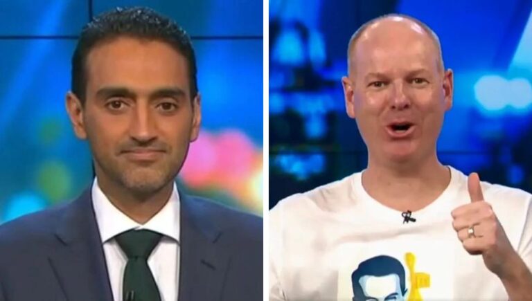 Waleed Aly and Tom Gleeson on The Project