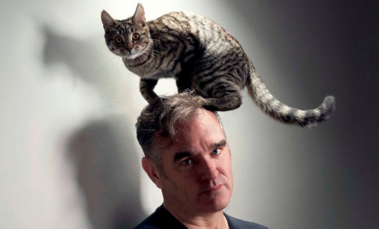Morrissey, with cat.