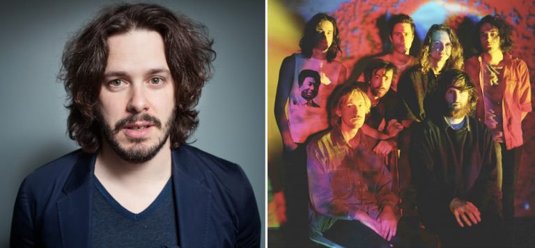 2 panel image of film director Edgar Wright and King Gizzard And The Lizard Wizard