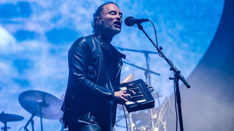 Radiohead's Thom Yorke performing at Coachella 2017