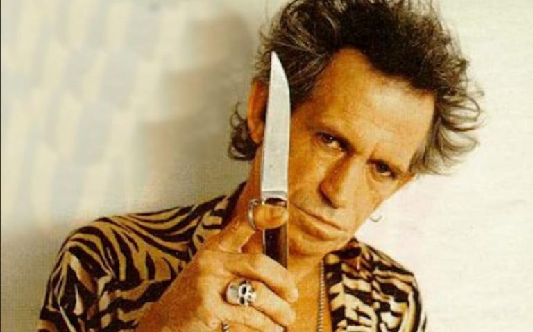 Keith Richards with a knife