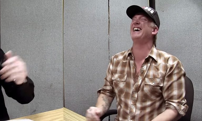 Josh Homme in tears of laughter