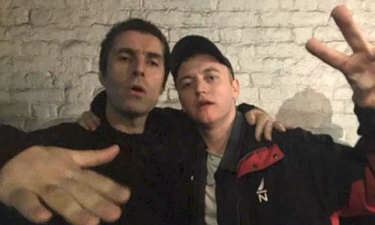 Liam Gallagher poses for a photo with DMA'S' Tommy O'Dell