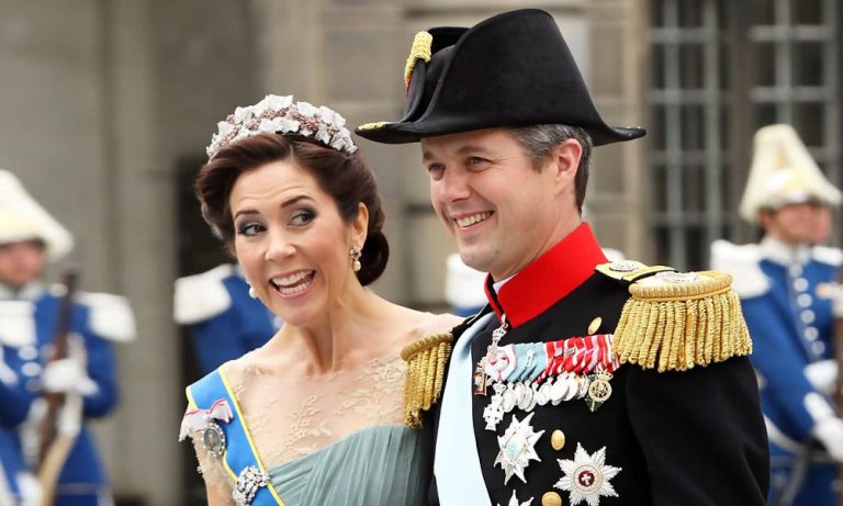 Prince Frederik and Princess Mary in royal garb