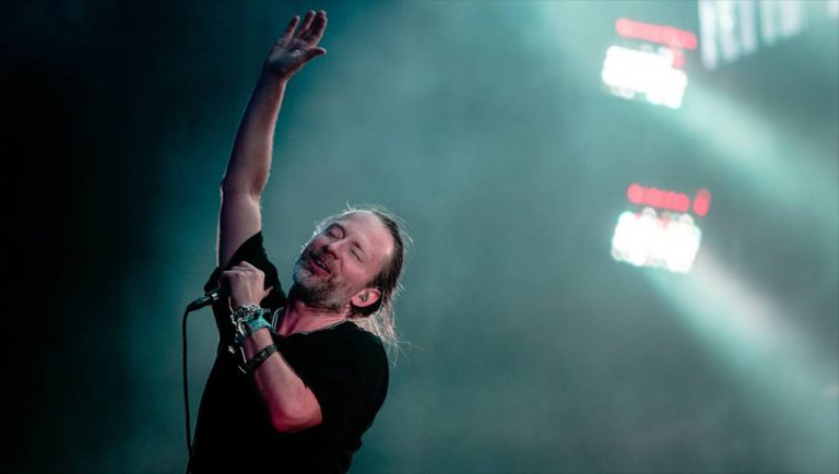 Thom Yorke of Radiohead performing at Lollapalooza 2016