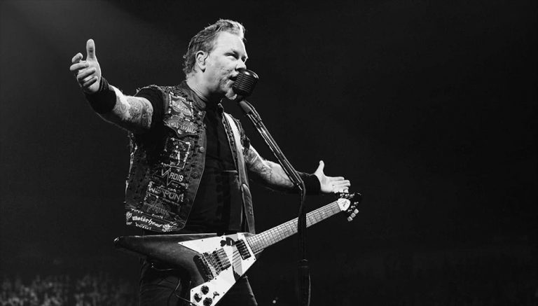 Metallica frontman James Hetfield performing live