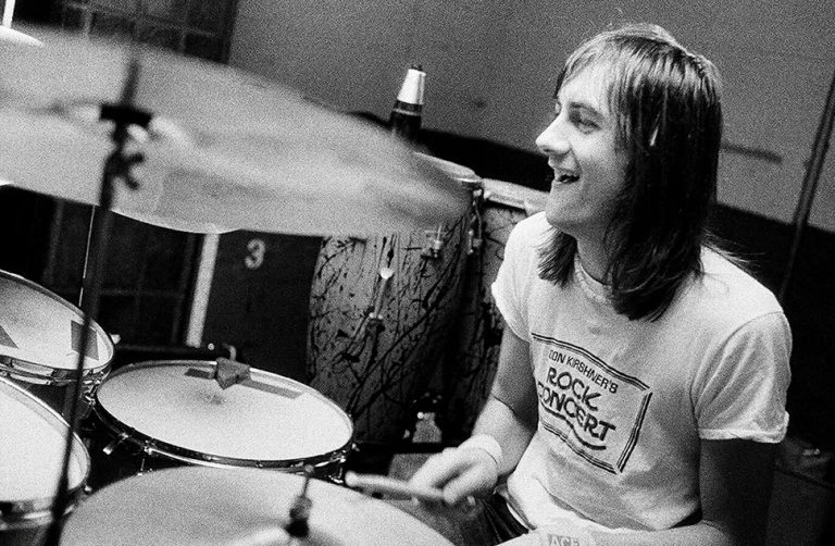 Mick Fleetwood during the recording of Fleetwood Mac's 'Rumours'