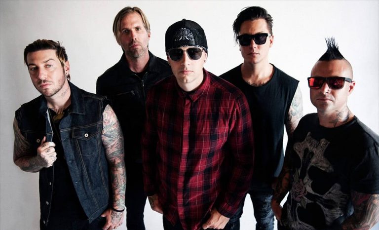 US rock band Avenged Sevenfold with current drummer Brooks Wackerman