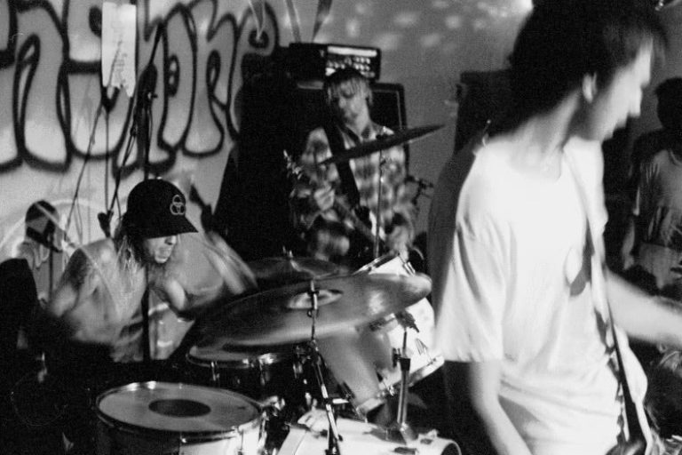 Dave Grohl performing his first show with Nirvana in October 1990