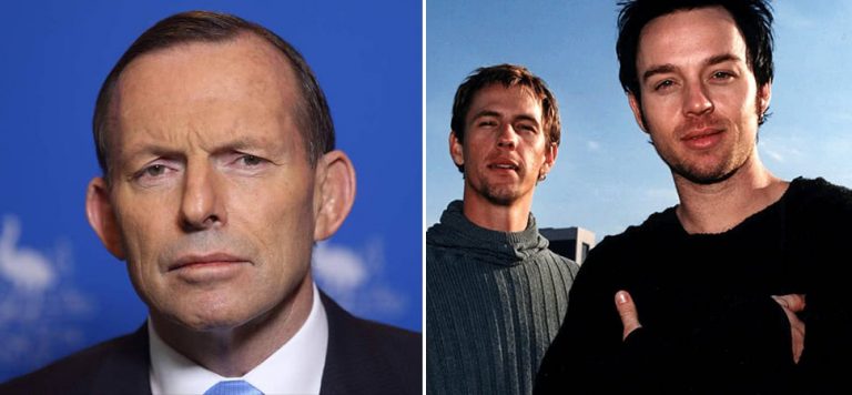 Former PM Tony Abbott and members of Savage Garden