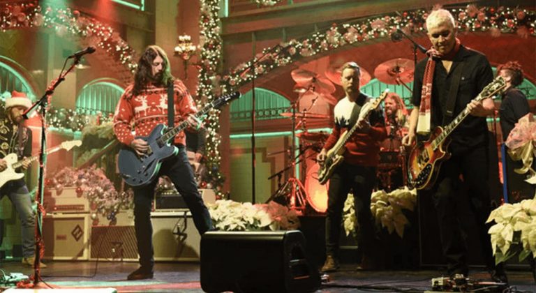 US rock band Foo Fighters perform a Christmas medley on 'Saturday Night Live'