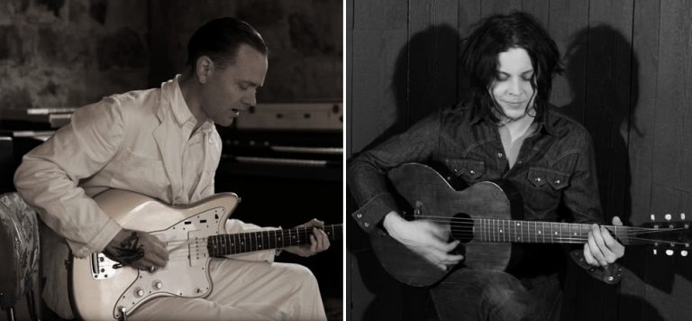 C.W. Stoneking and Jack White, both playing guitars