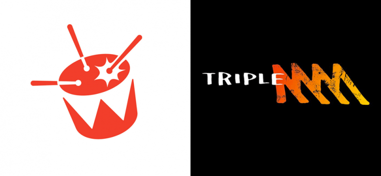 The logos for Australian radio stations triple j and Triple M