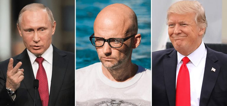 Vladimir Putin, Moby, and Donald Trump - 3 of the world's most influential political players, apparently.