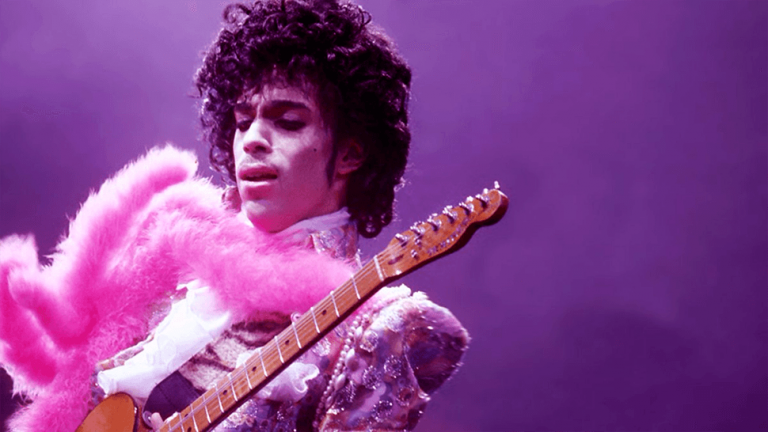 Music icon Prince performing live