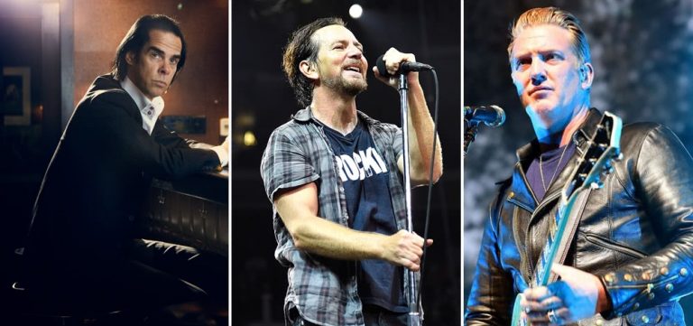 Nick Cave, Eddie Vedder, and Josh Homme, three artists who front bands that rose from the ashes of others.