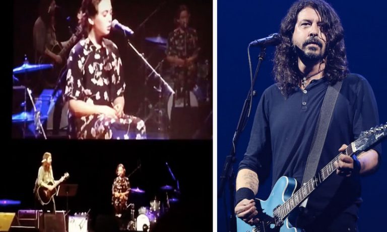 Dave Grohl performs with his daughter Violet