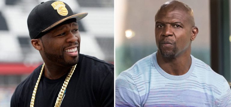 2 panel image of 50 Cent and Terry Crews