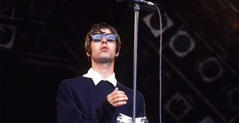 glastonbury Oasis' Liam Gallagher at Glastonbury 1994