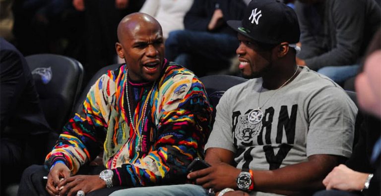 Image of Floyd Mayweather and 50 Cent in happier times