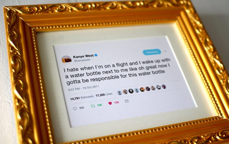 Adorn your home with extortionately priced framed Kanye West tweets