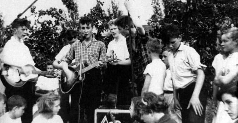 John Lennon performing with The Quarrymen on July 6th, 1957