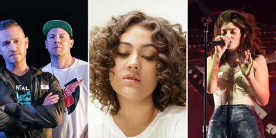 Image of Hilltop Hoods, Odette, and Lorde, three of the most-played acts on triple j this week.