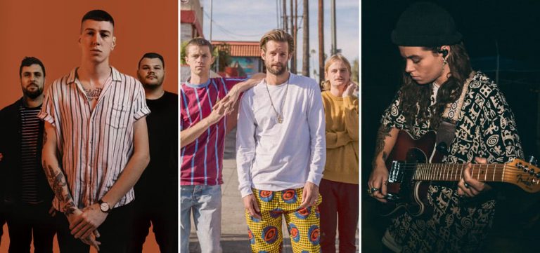 Trophy Eyes, The Rubens, and Tash Sultana, the three most-played acts on triple j this week.