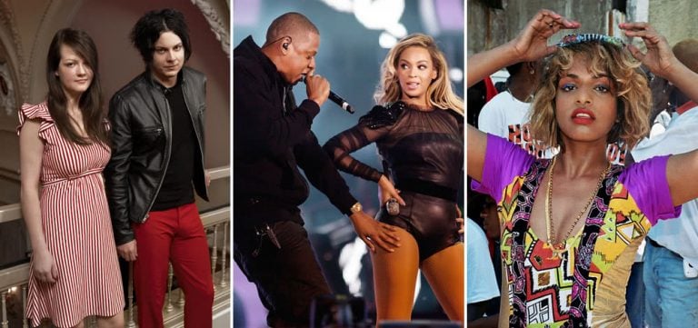 The White Stripes, Jay-Z & Beyoncè, and M.I.A., three artists who top Rolling Stone's greatest songs of the 21st century list