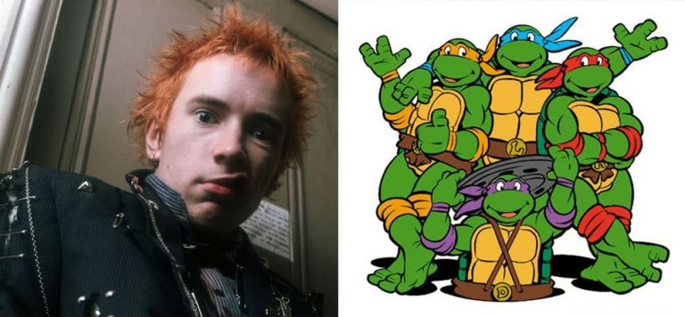 The Sex Pistols' Johnny Rotten and the Teenage Mutant Ninja Turtles