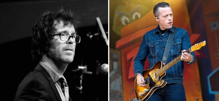 2 panel image of US musicians Ben Folds and Jason Isbell