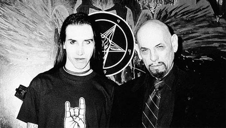 Marilyn Manson pictured with Anton LaVey, the founder of The Church of Satan