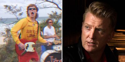 2 panel image of The Chats and Queens Of The Stone Age's Josh Homme