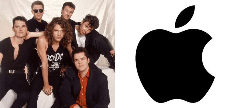 Aussie rock icons INXS and the logo for Apple