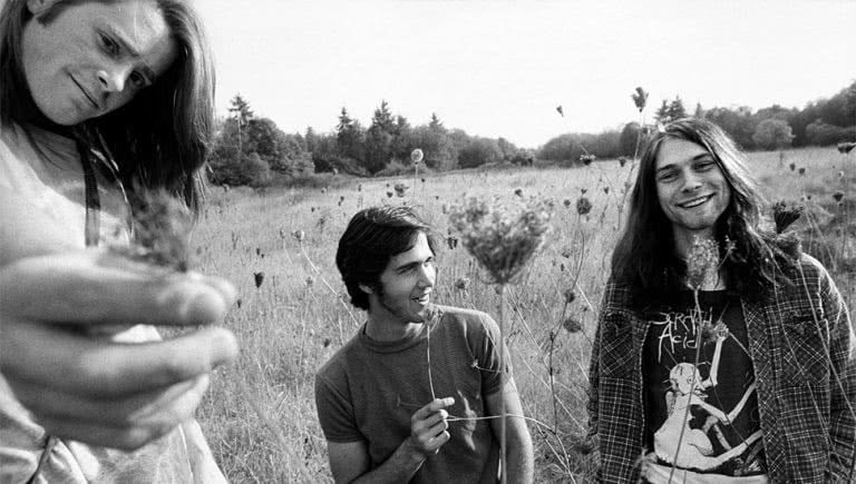 Nirvana in 1989, with drummer Chad Channing pictured to the left