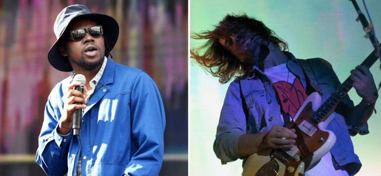 2 panel image of Theophilus London and Tame Impala