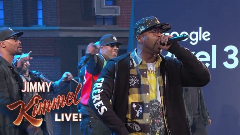Wu-Tang Clan performing on Jimmy Kimmel Live!