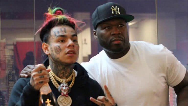 Image of controversial rapper Tekashi 6ix9ine and 50 Cent