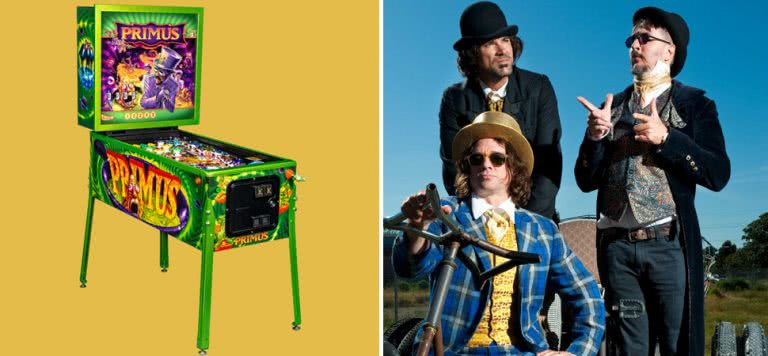 Image of Primus and their own pinball machine
