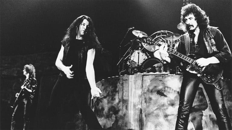 Deep Purple's Ian Gillan performing with Black Sabbath