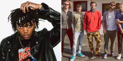 2 panel image of J.I.D and The Rubens, two of the most-played acts on triple j this week