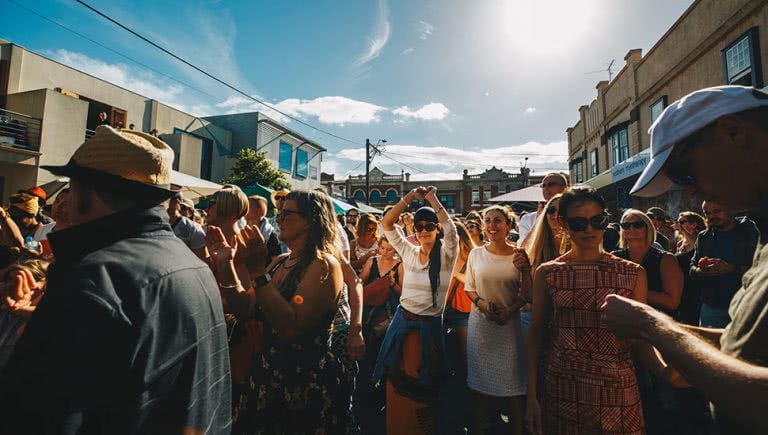 Image of a crowd enjoying the Brunswick Music Festival in 2018
