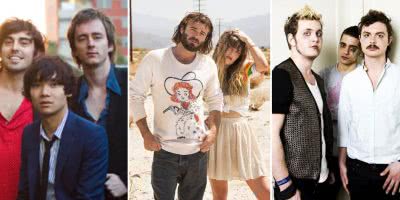 Three panel image of Little Red, Angus And Julia Stone, and Ou Est Le Swimming Pool, three artists who topped triple j's Hottest 100 of 2010