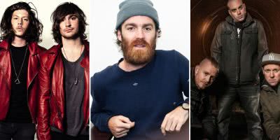Three panel image of Peking Duk, Chet Faker, and the Hilltop Hoods, three artists who topped triple j's Hottest 100 of 2014