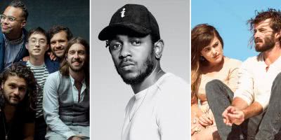 Three panel image of Gang Of Youths, Kendrick Lamar, and Angus & Julia Stone, three artists who topped triple j's Hottest 100 of 2017