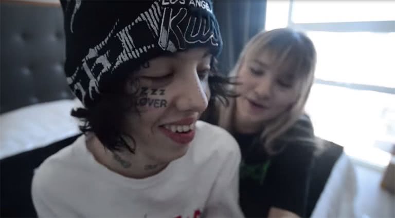 Lil Xan and girlfriend Annie Smith in a video posted to YouTube